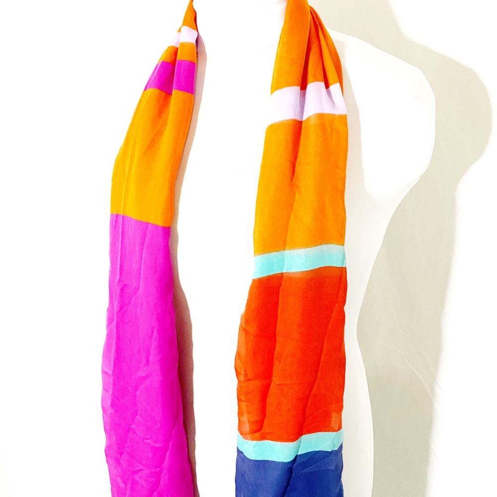 Gap Color Block Frayed Edge Scarf - image 5